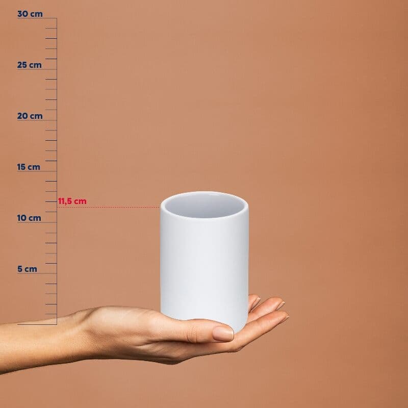 KELA Поставка/Чаша за четки за зъби “Sana“ – бяла