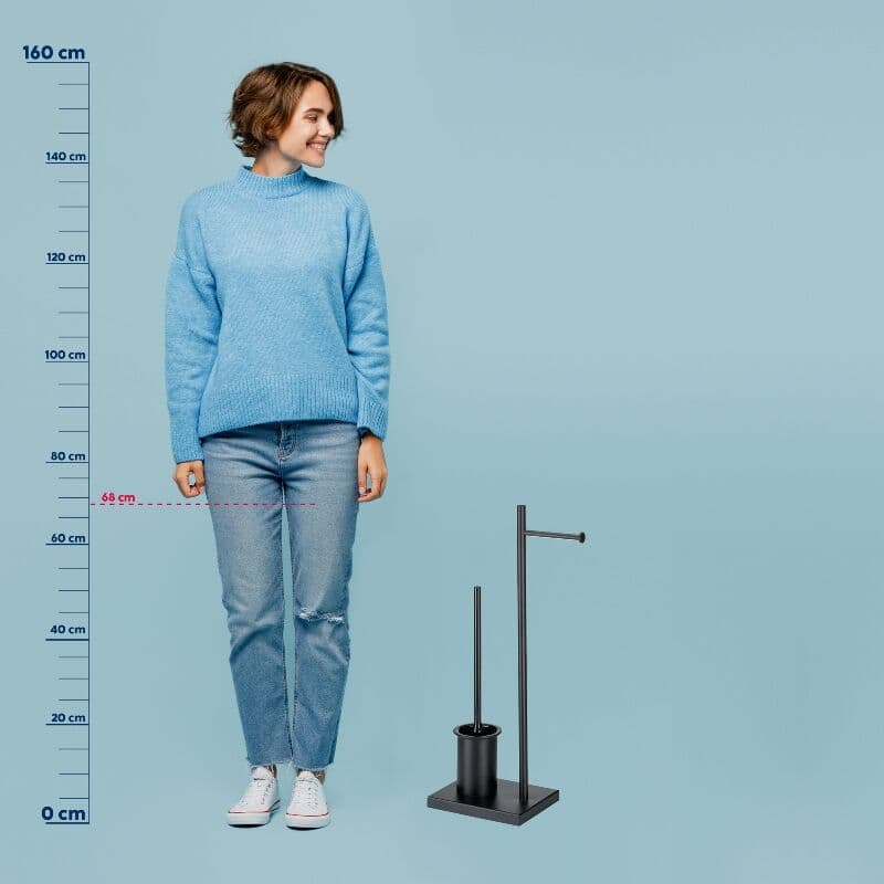 KELA К-т стойка за тоалетна хартия и четка за тоалетна “Devin“ – черна