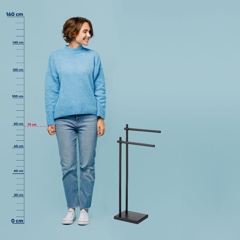 KELA Стояща закачалка за кърпи “Devin“ – черна – свободно стояща