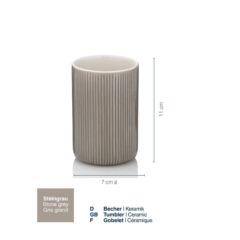 KELA Поставка/Чаша за четки за зъби “Ava“ – сива