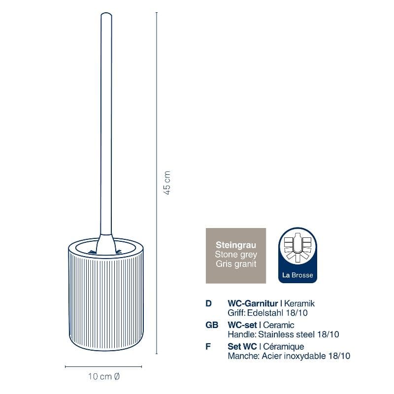 KELA Четка за тоалетна “Ava“ – сива