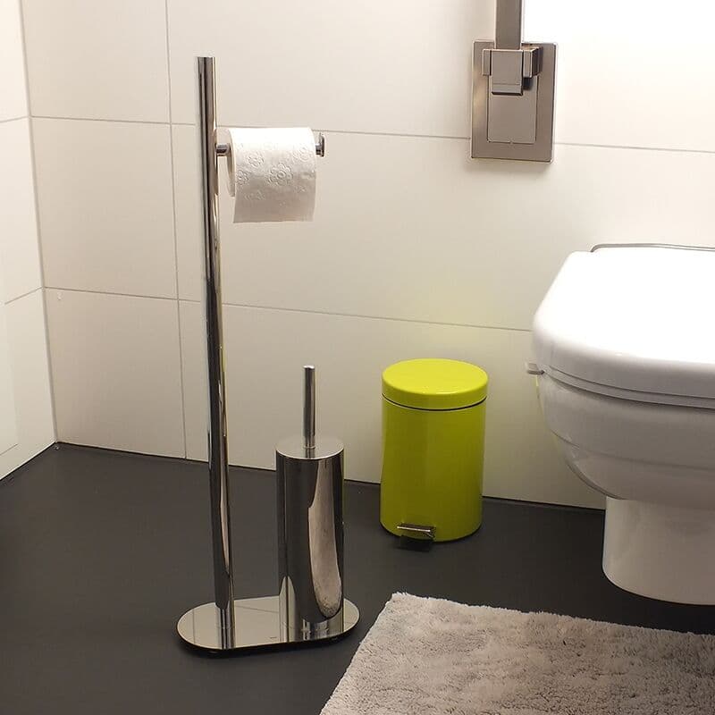 KELA К-т стойка за тоалетна хартия и четка за тоалетна “Lucido“ – неръждаема стомана