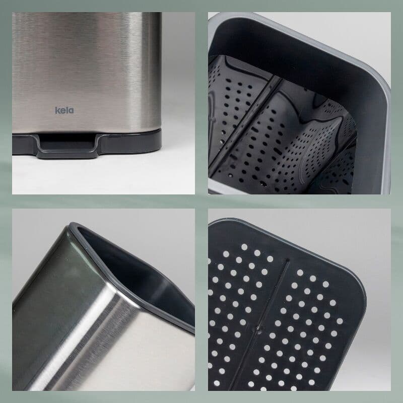 KELA Стоманен органайзер за прибори “Plata“ – нисък