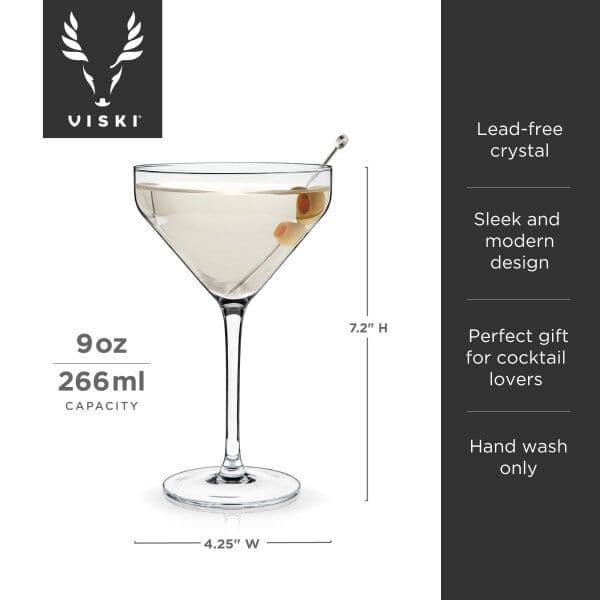 VISKI Кристални чаши за мартини/дайкири “RAYE“ 2бр. – 266мл.