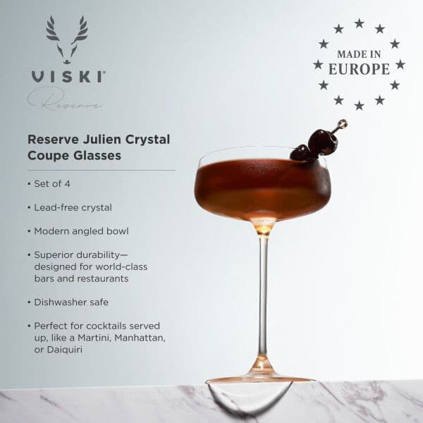 VISKI Кристални чаши купе “Julien“ 4бр. – 295мл.