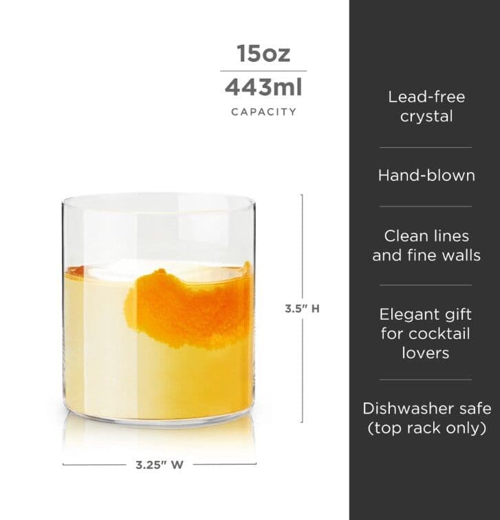 VISKI Кристални чаши “RAYE“ 2бр. – 440мл.