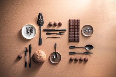 HERDMAR Прибори за хранене “MONO“- 24 части – черни (гланц + мат)