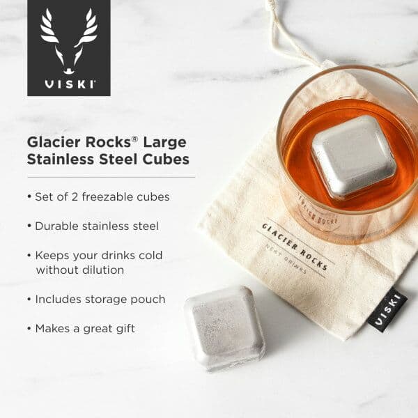 VISKI Стоманени охладители големи “Glacier Rocks XL Cube“ – 2бр.
