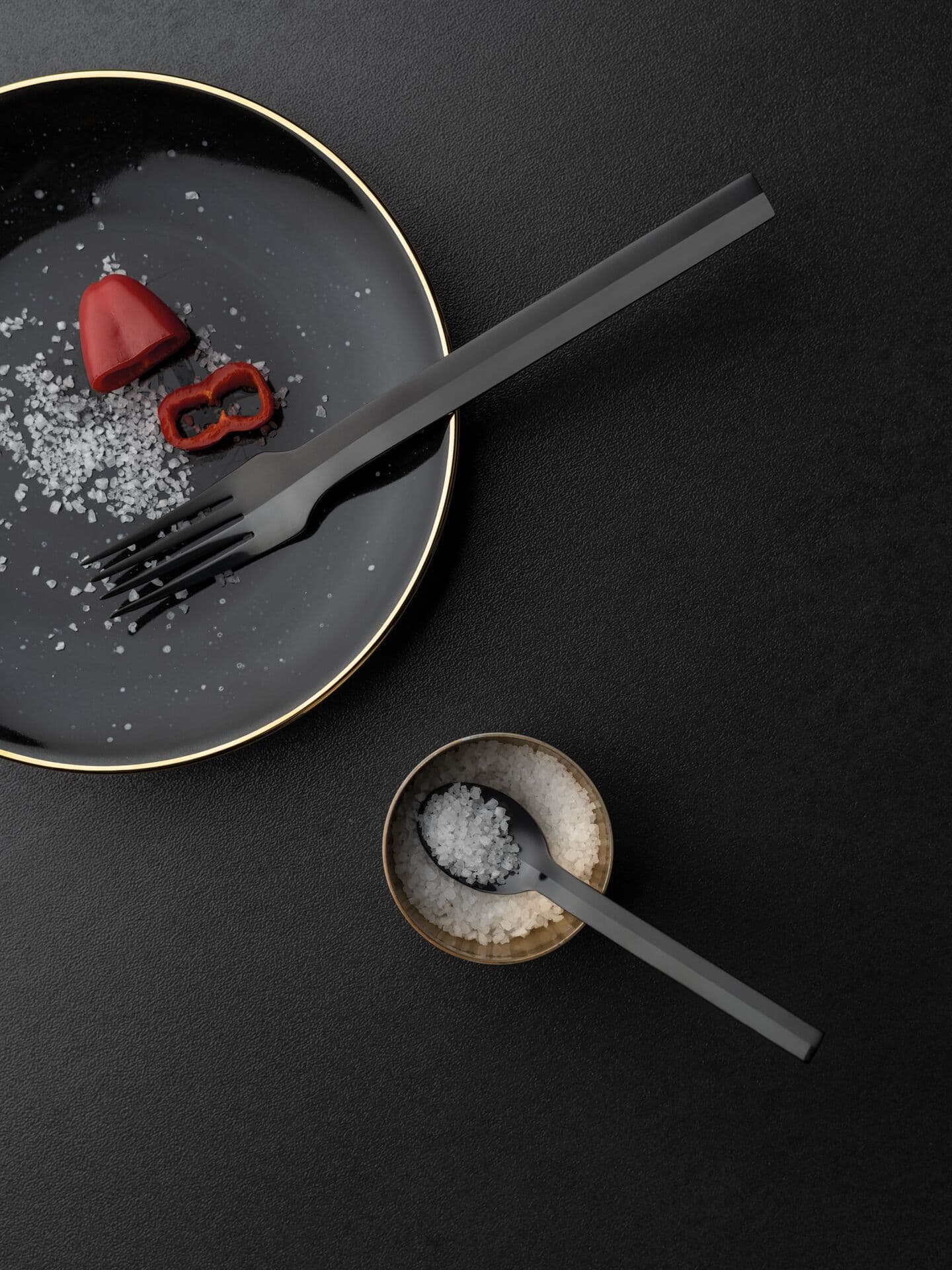 HERDMAR Прибори за хранене “TINTIM“- 24 части – черни (гланц + мат)