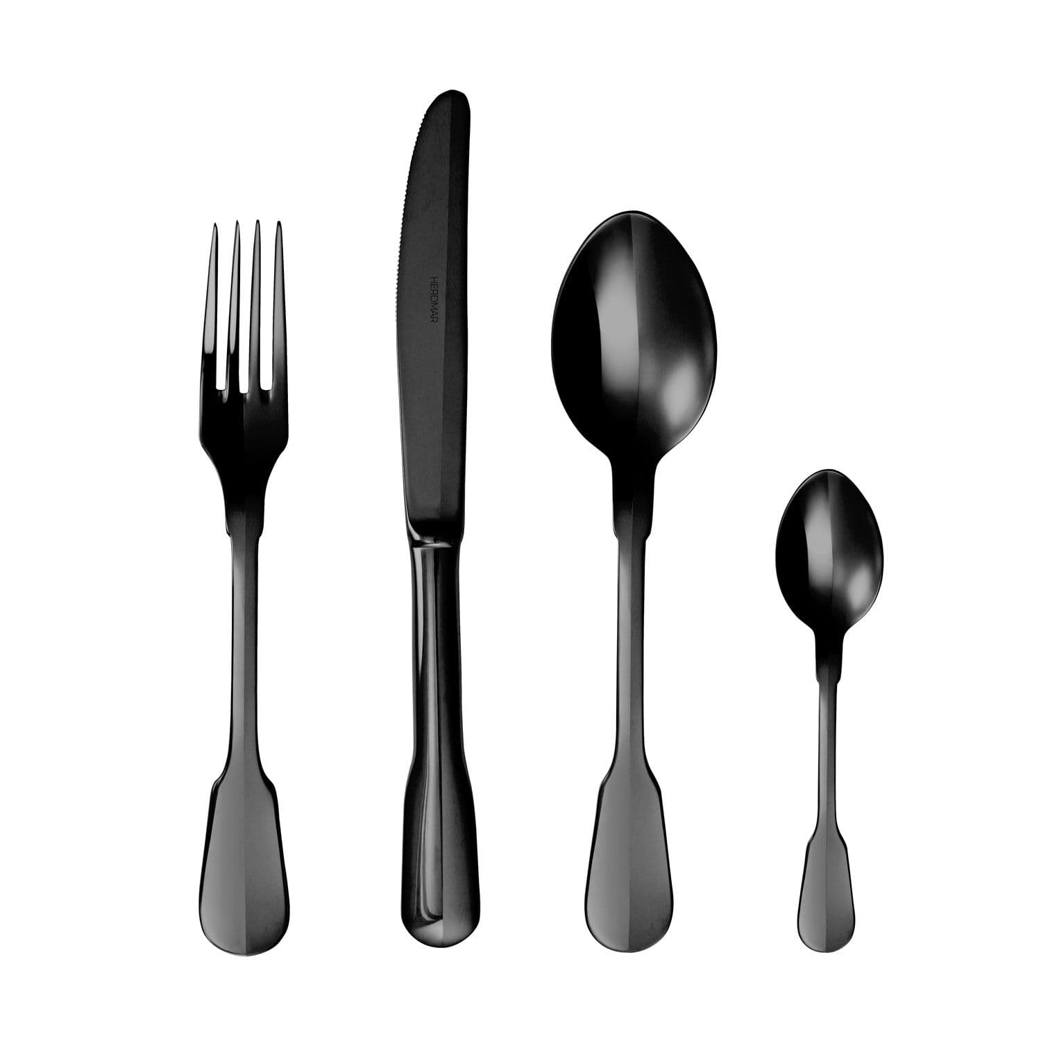 HERDMAR Прибори за хранене “MONO“- 24 части - черни (гланц + мат)