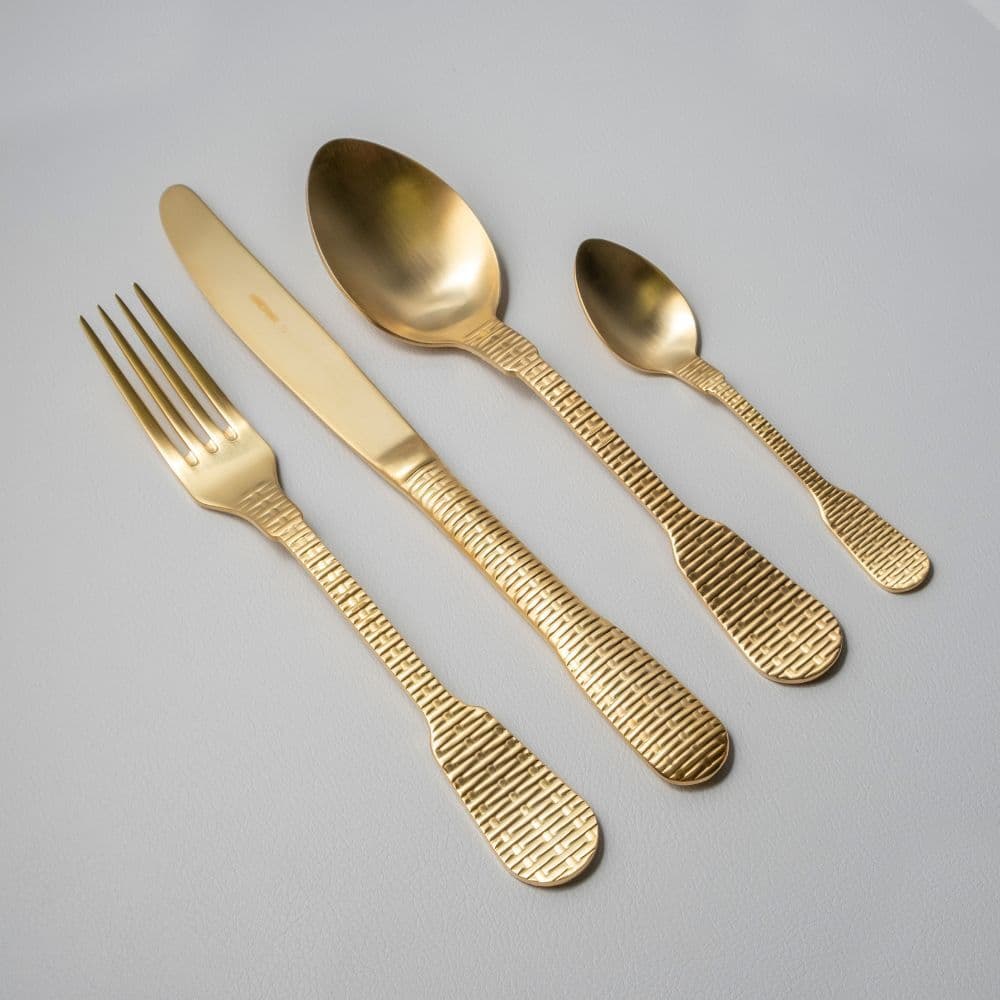 HERDMAR Прибори за хранене “OSIER“- 24 части – позлатени мат