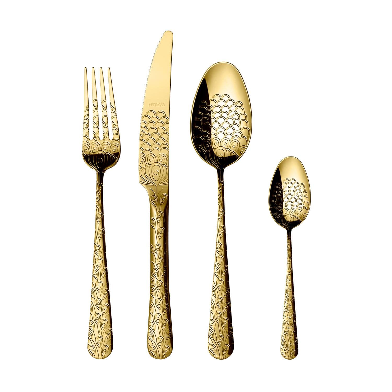 HERDMAR Прибори за хранене “PAVO“- 24 части - позлатени