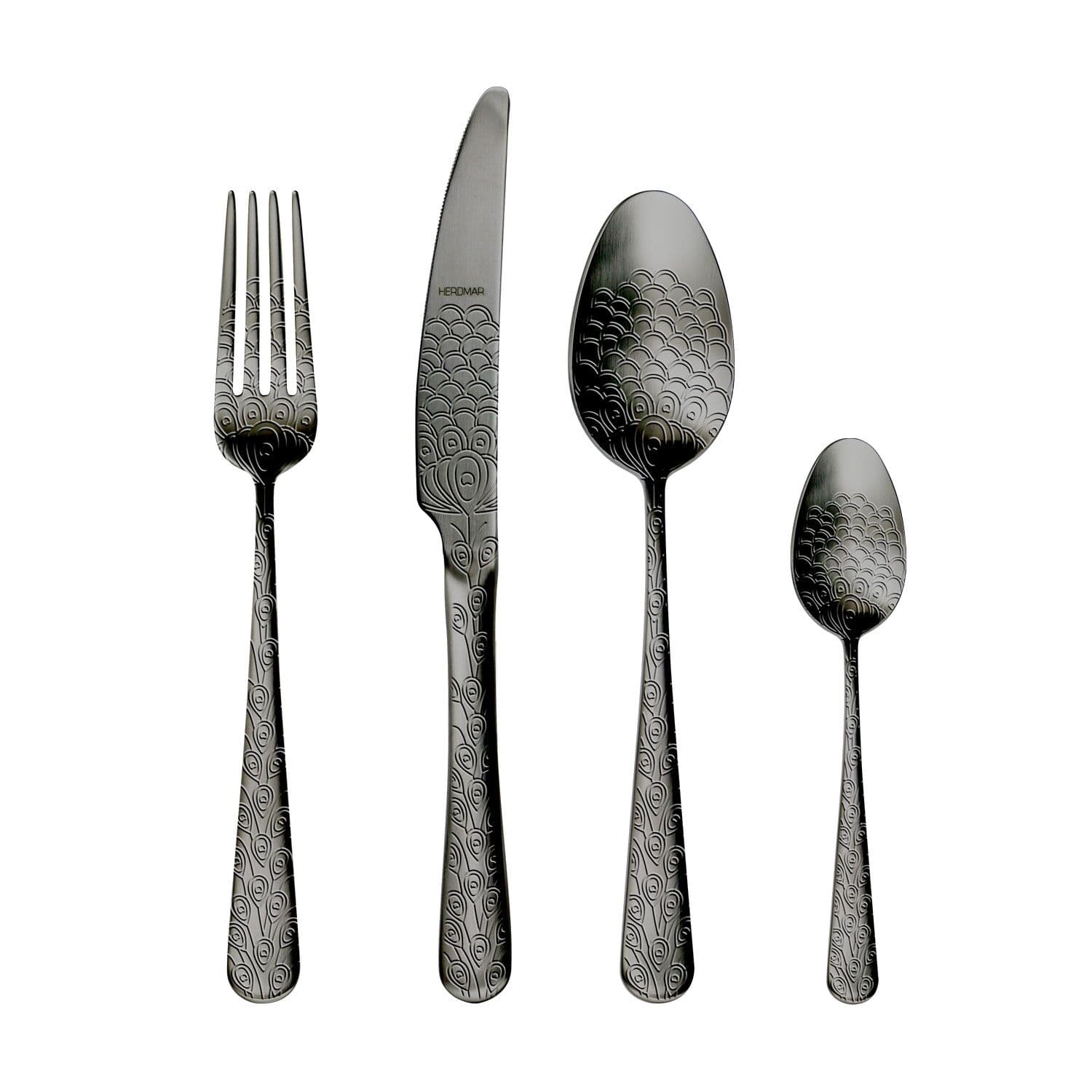 HERDMAR Прибори за хранене “PAVO“- 24 части - черен мат