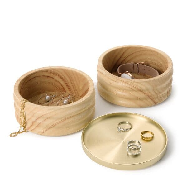 UMBRA Дървена кутия за бижута и аксесоари “TESORA“ – цвят натурално дърво / месинг