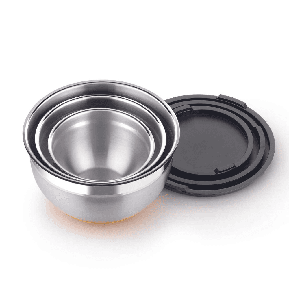 BRA Комплект 3 бр. стоманени купи с капаци “ORIGEN“ – Ø 12-16-20 см.