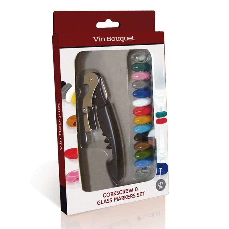 Vin Bouquet Сет тирбушон с маркери за чаши