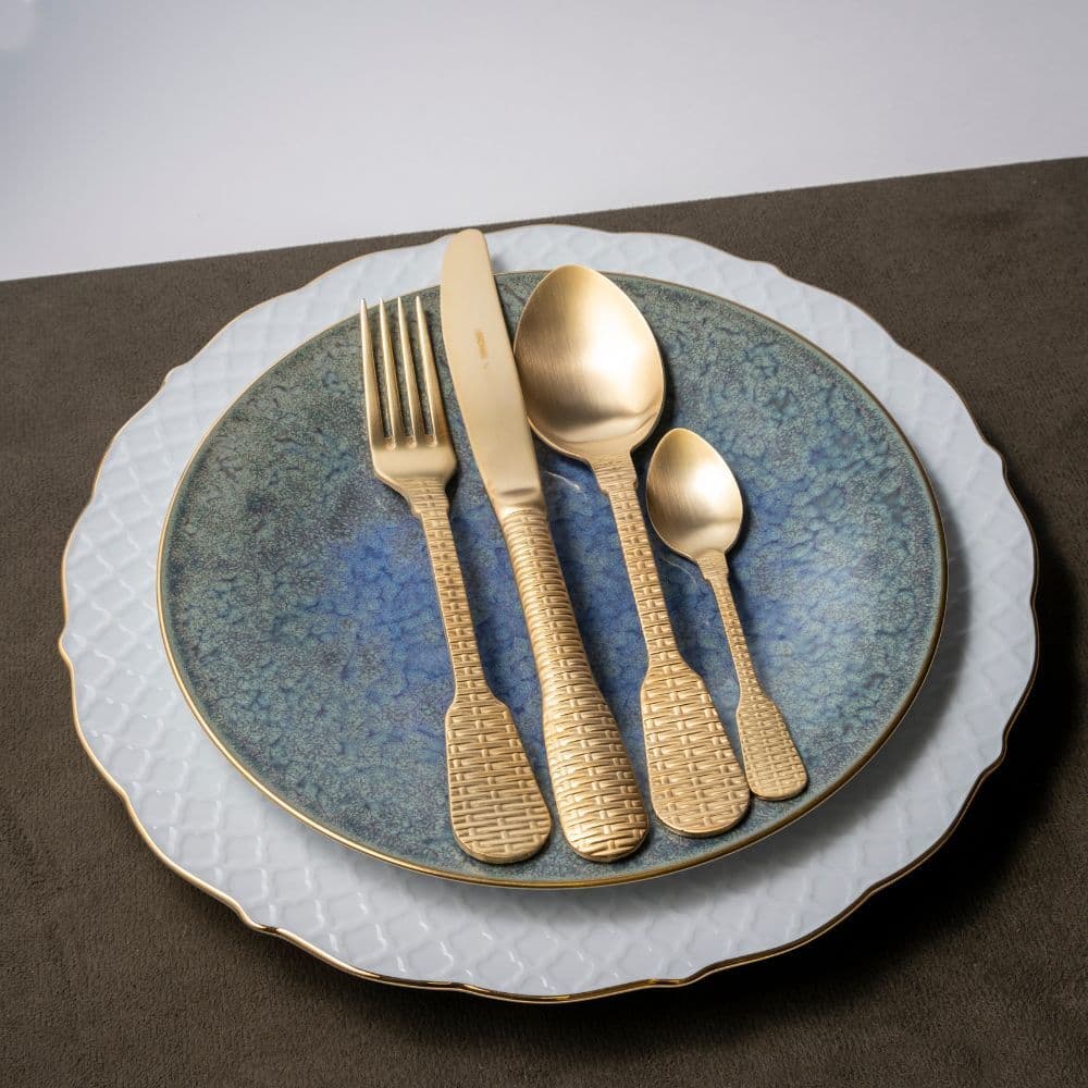 HERDMAR Прибори за хранене “OSIER“- 24 части – позлатени мат