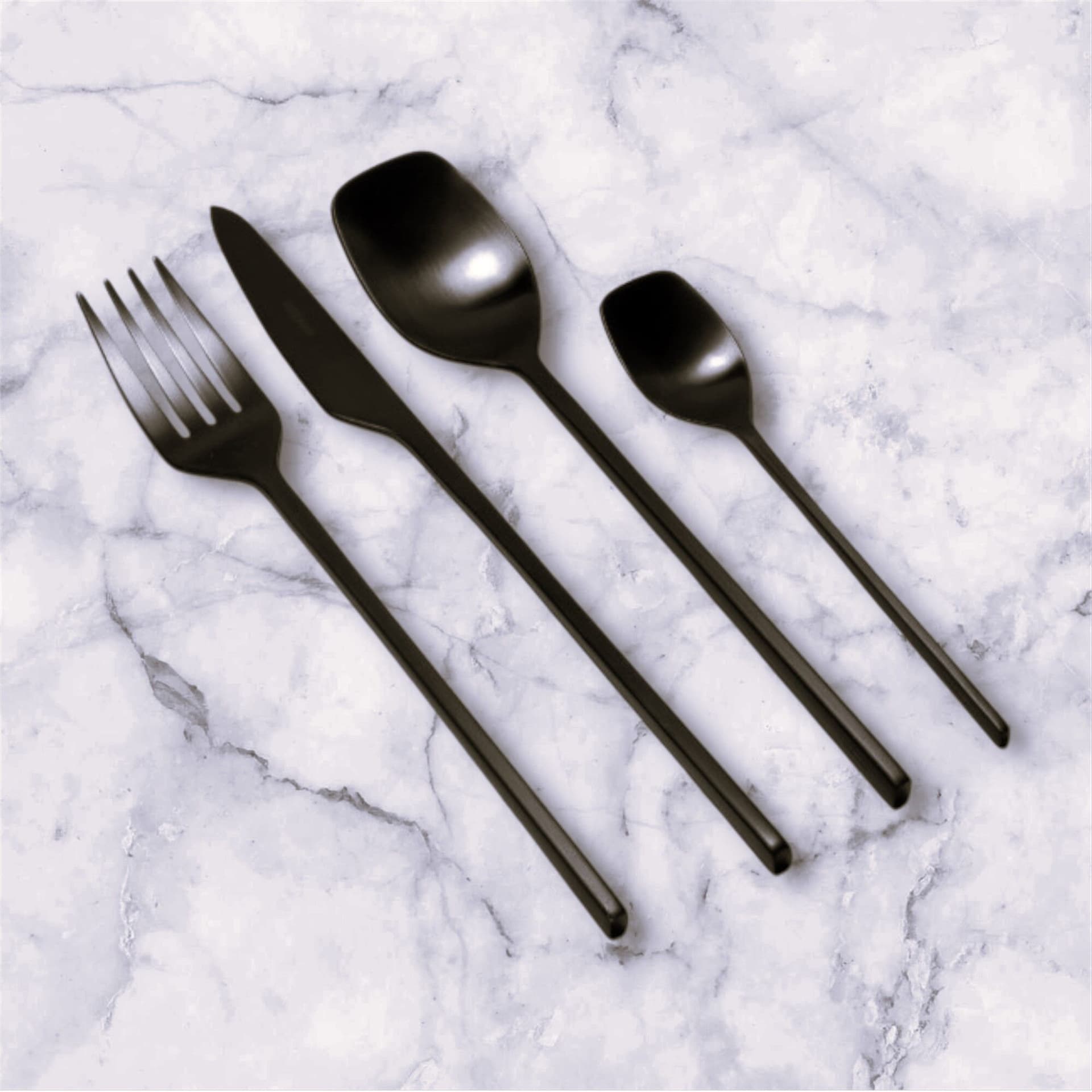 HERDMAR Прибори за хранене “VERSO“- 24 части – черен мат