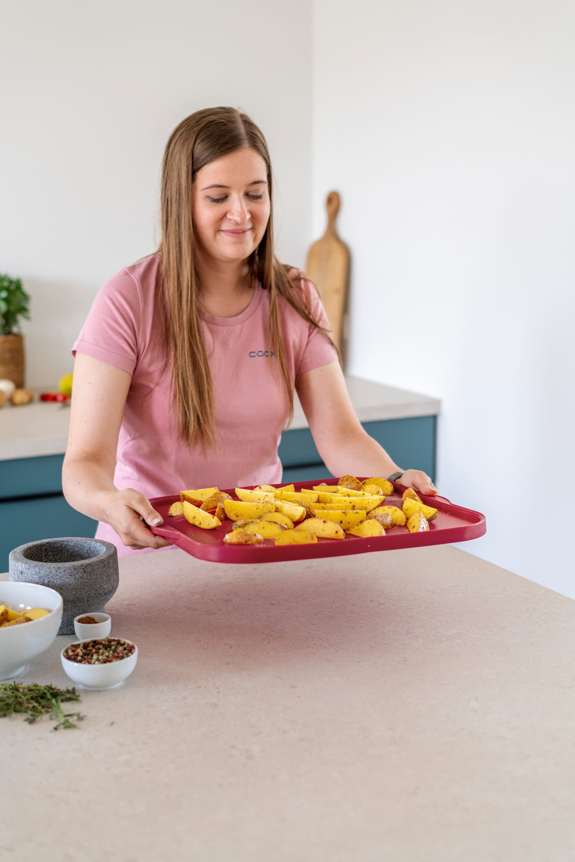 COOX Силиконова сгъваема тава/подложка за печене – 44х37 см. – тъмно червена