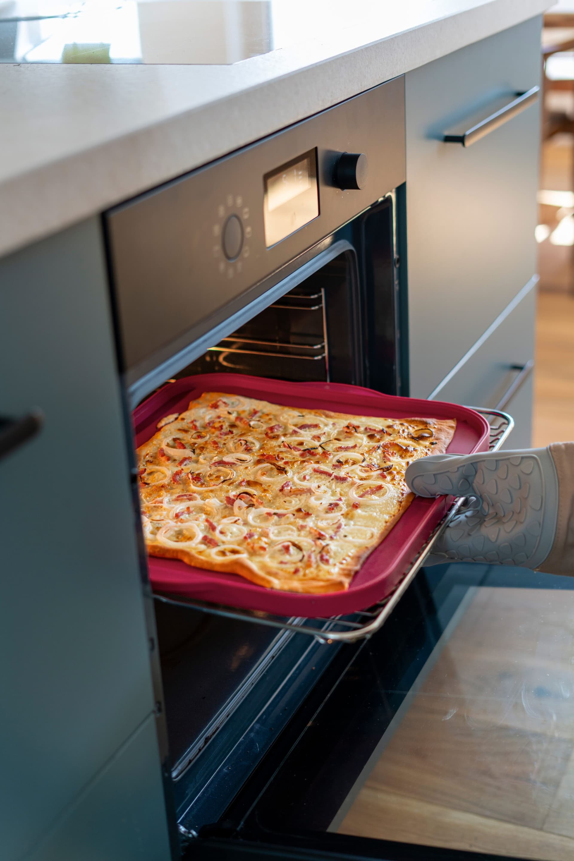 COOX Силиконова сгъваема тава/подложка за печене – 44х37 см. – тъмно червена