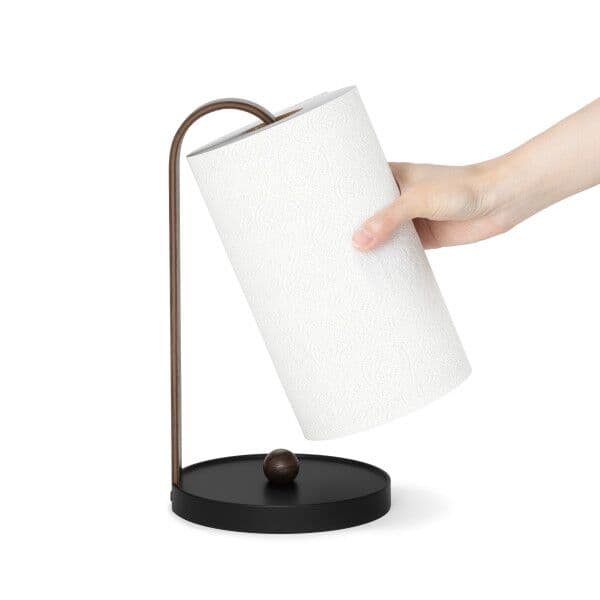 UMBRA Стойка за кухненска хартия “BELLWOOD“ – цвят черен / орех