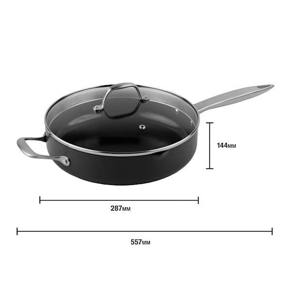 “ZYLISS COOK ULTIMATE PRO CERAMIC“ – Индукционен тиган с керамично покритие – Ø 28 см. – със стъклен капак