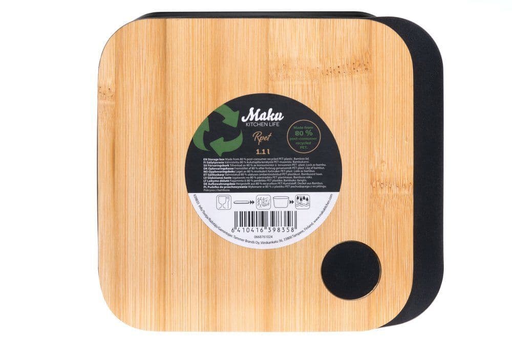 MAKU Кутия за съхранение с бамбуков капак 1,1 л. – размер L