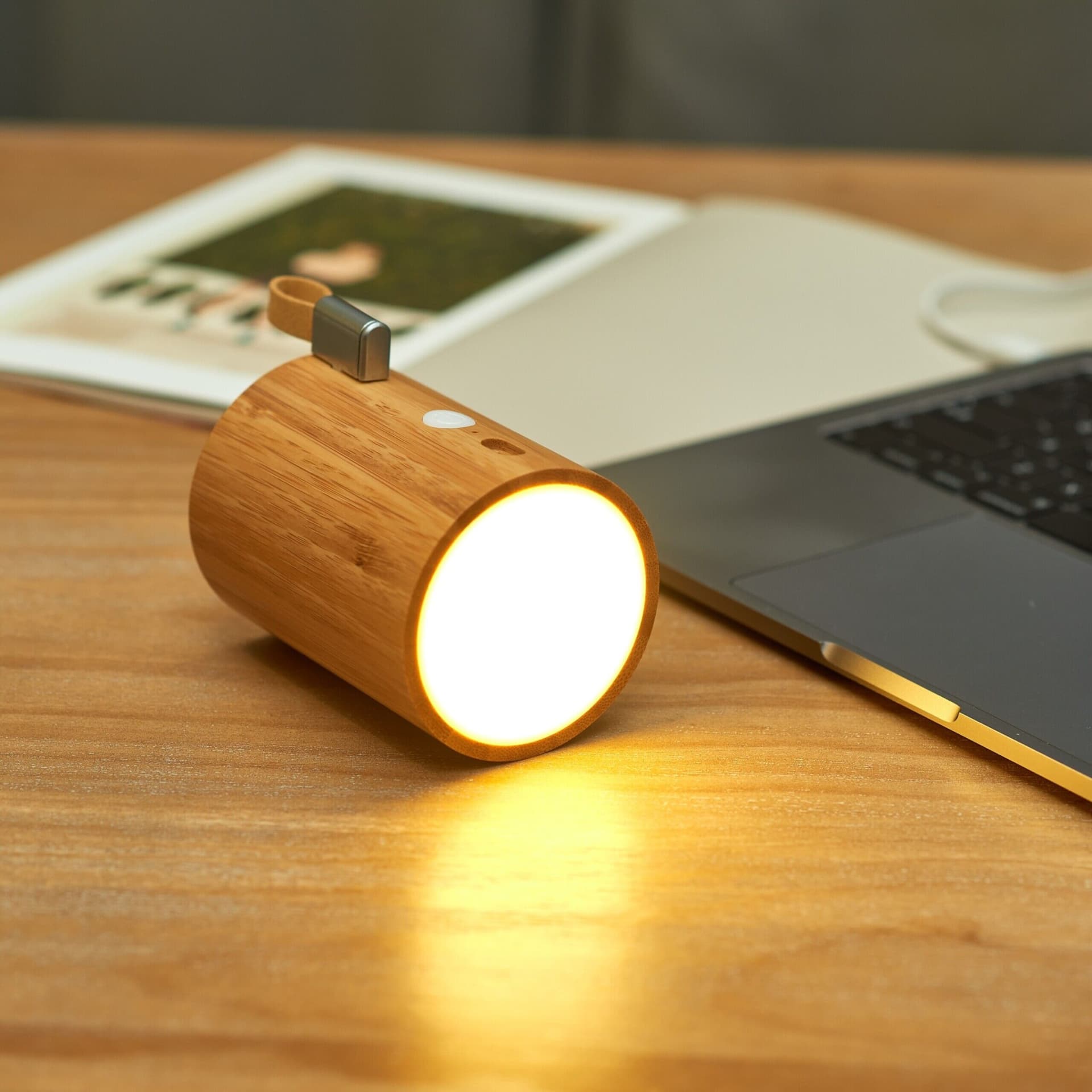 GINGKO Bluetooth колонка и лампа – бамбук