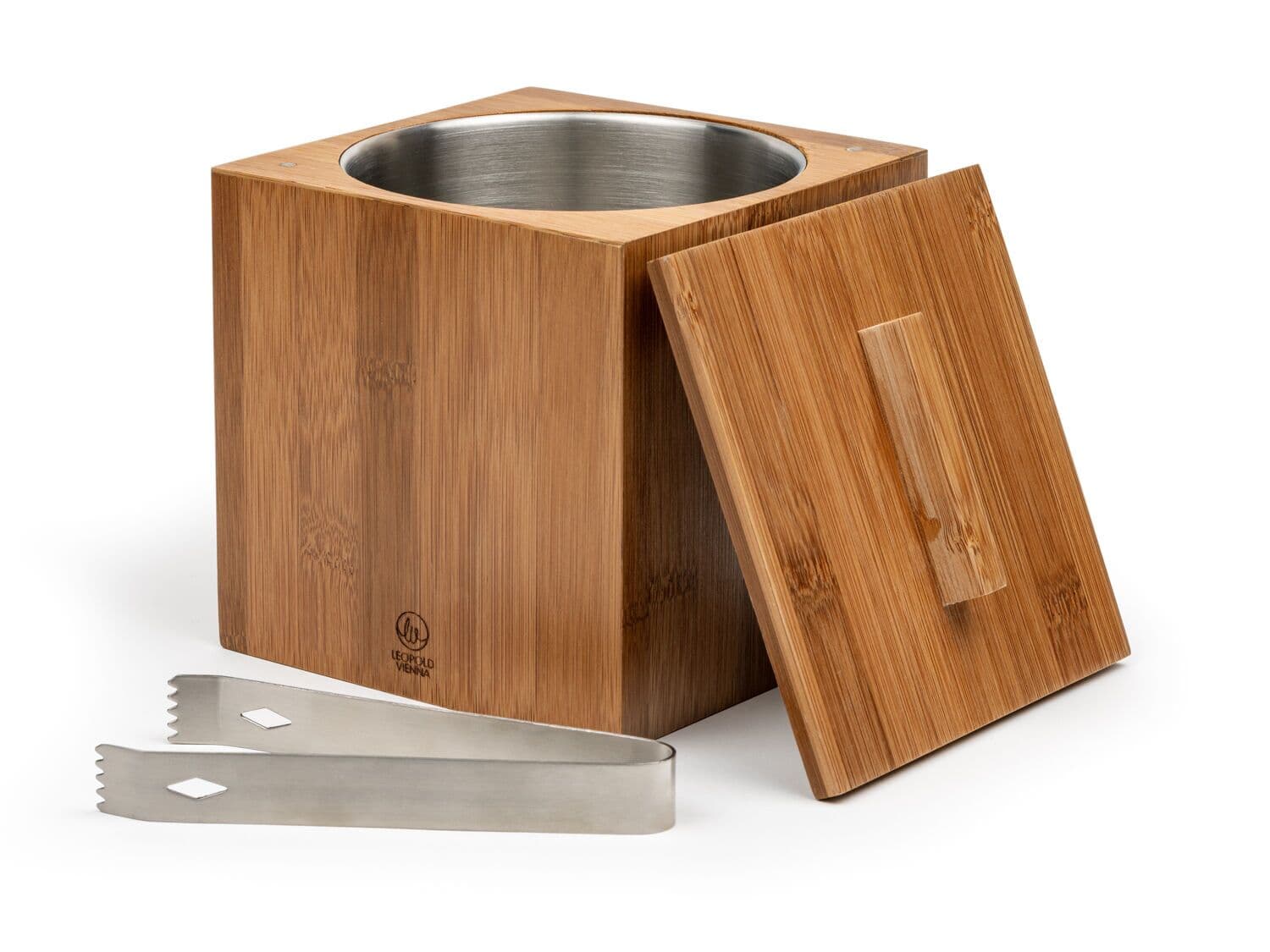 LEOPOLD VIENNA Двустенен бамбуков съд за лед с щипки “Barolo“