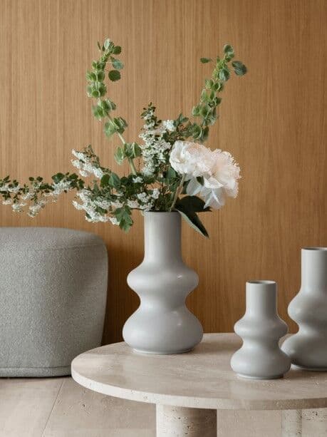 BLOMUS Керамична ваза RENCA, размер L – цвят сив (Satellite)