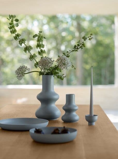 BLOMUS Керамична ваза RENCA, размер L – цвят сив (Satellite)