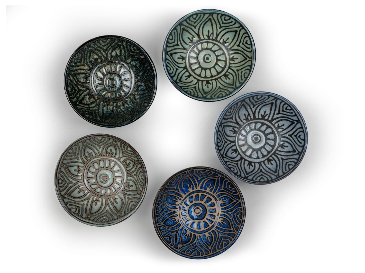 BREDEMEIJER Сет от 5 порцеланови купички за чай “Jara“ –  флорални мотиви