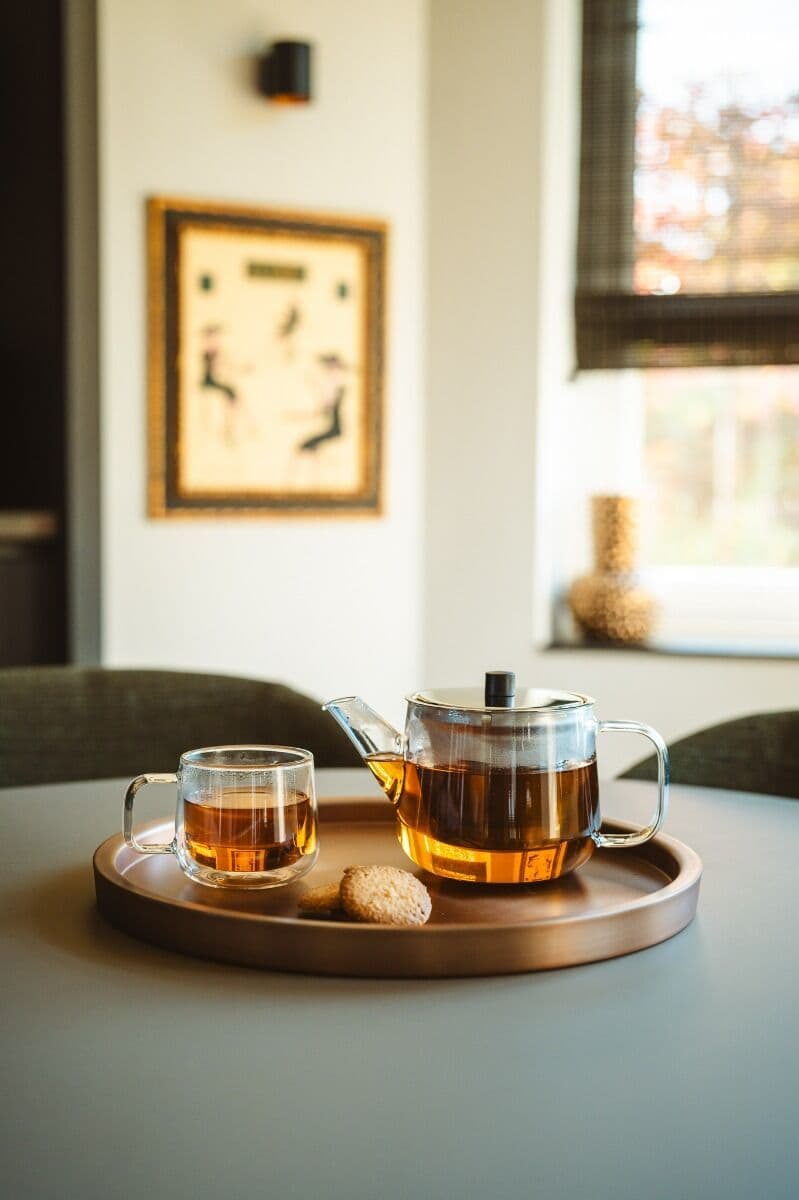 BREDEMEIJER Стъклен чайник със стоманен инфузер “Merano“ – 1.1 л.