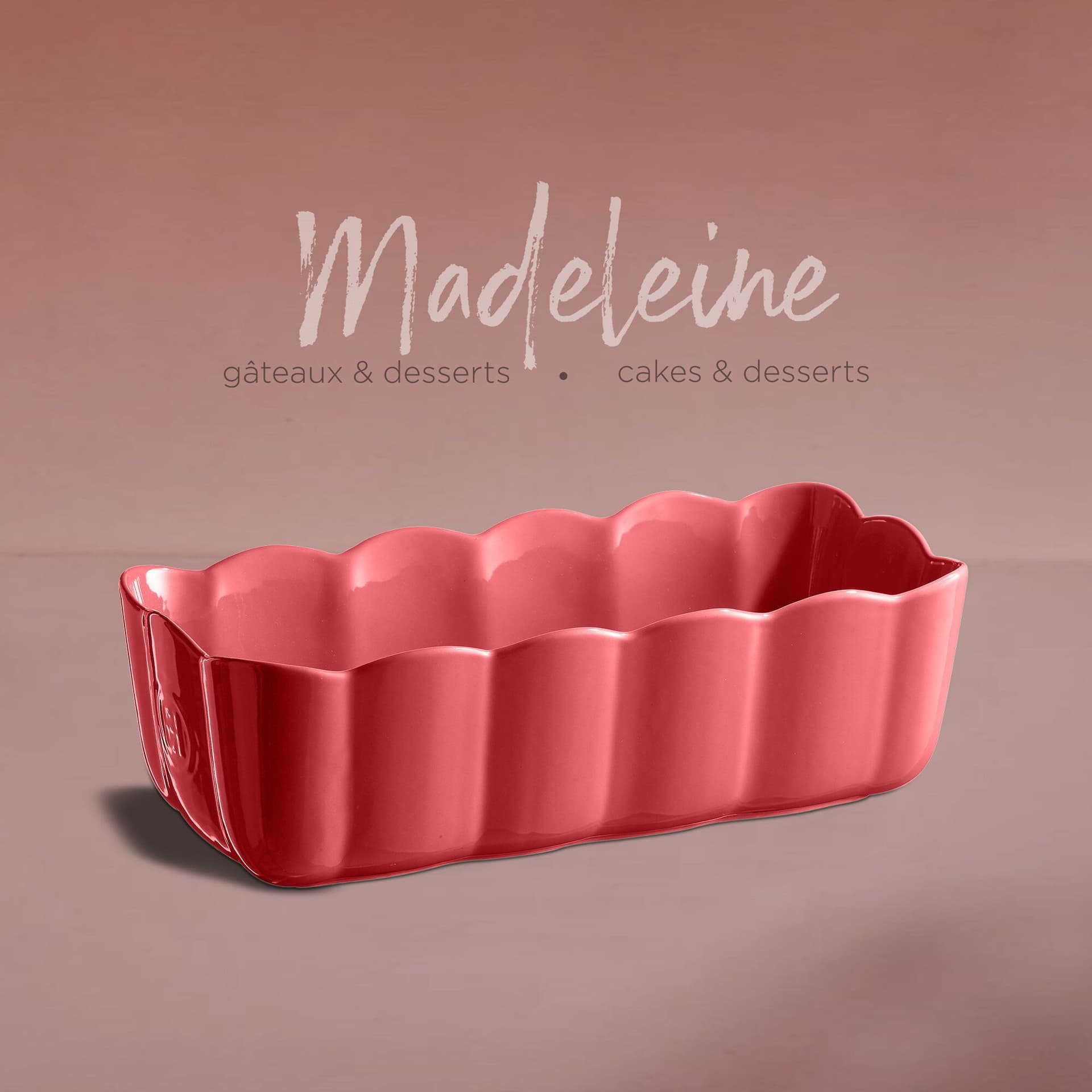 EMILE HENRY Керамична форма „MADELEINE LOAF DISH“ – цвят бонбонено розово
