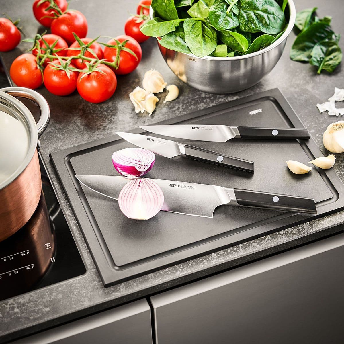 GEFU Луксозен комплект ножове с дървен блок “ACURO“ – 6 части