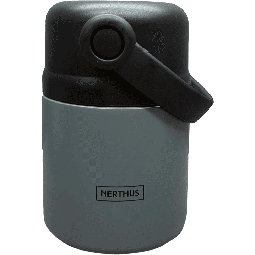 Nerthus Двустенен термос за храна с дръжка - сив - 650 мл.