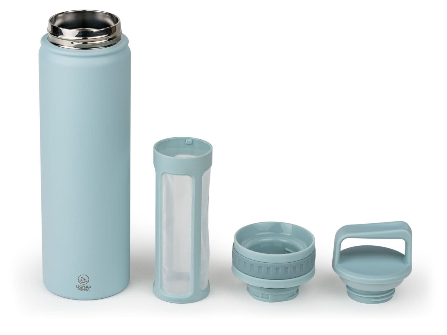 LEOPOLD VIENNA Стоманена филтрираща бутилка за студено кафе “Moshi“ – цвят мента – 600 мл.