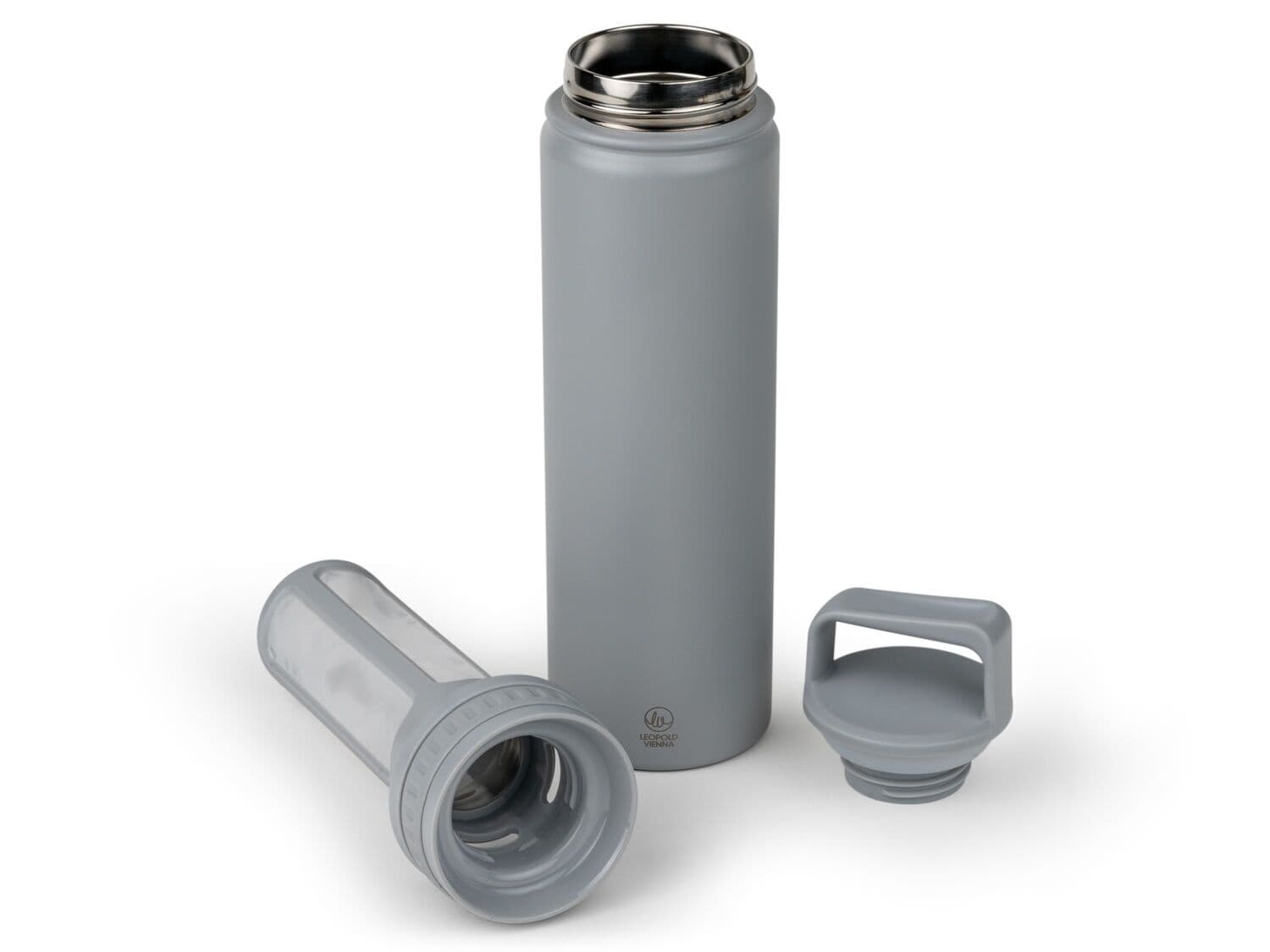 LEOPOLD VIENNA Стоманена филтрираща бутилка за студено кафе “Moshi“ – цвят сив – 600 мл.