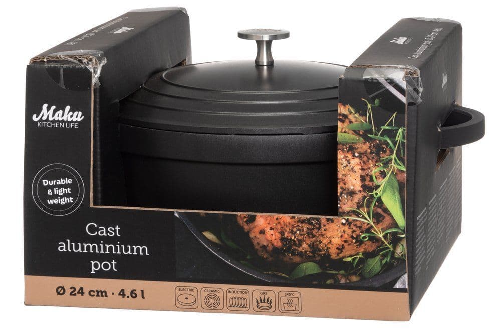MAKU Индукционна тенджера с капак 4,6 л. – Ø 24 см.