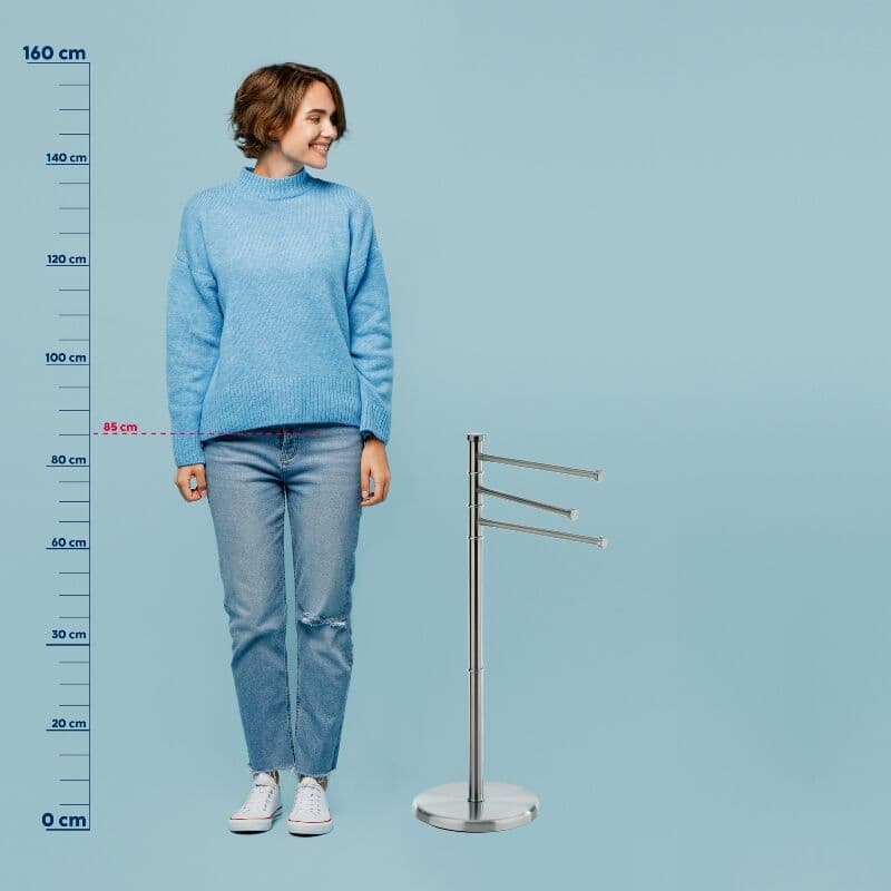 KELA Поставка за кърпи “Swing“ – сребрист мат – свободно стояща