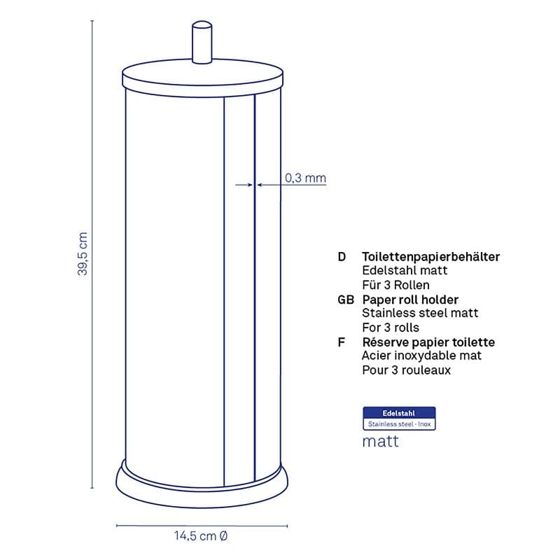 KELA Стойка за резервни ролки тоалетна хартия “Swing“ – сребрист мат