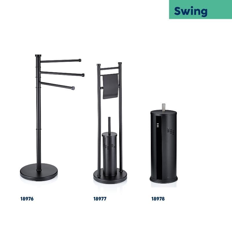 KELA Поставка за кърпи “Swing“ – черна – свободно стояща