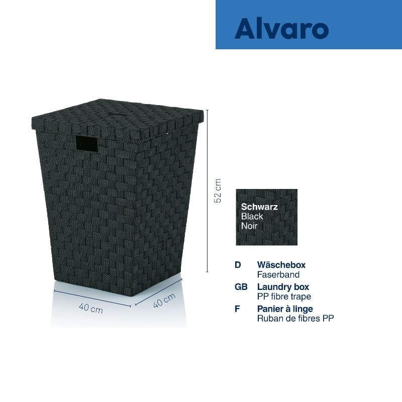 KELA Кош за пране “Alvaro“ – черен