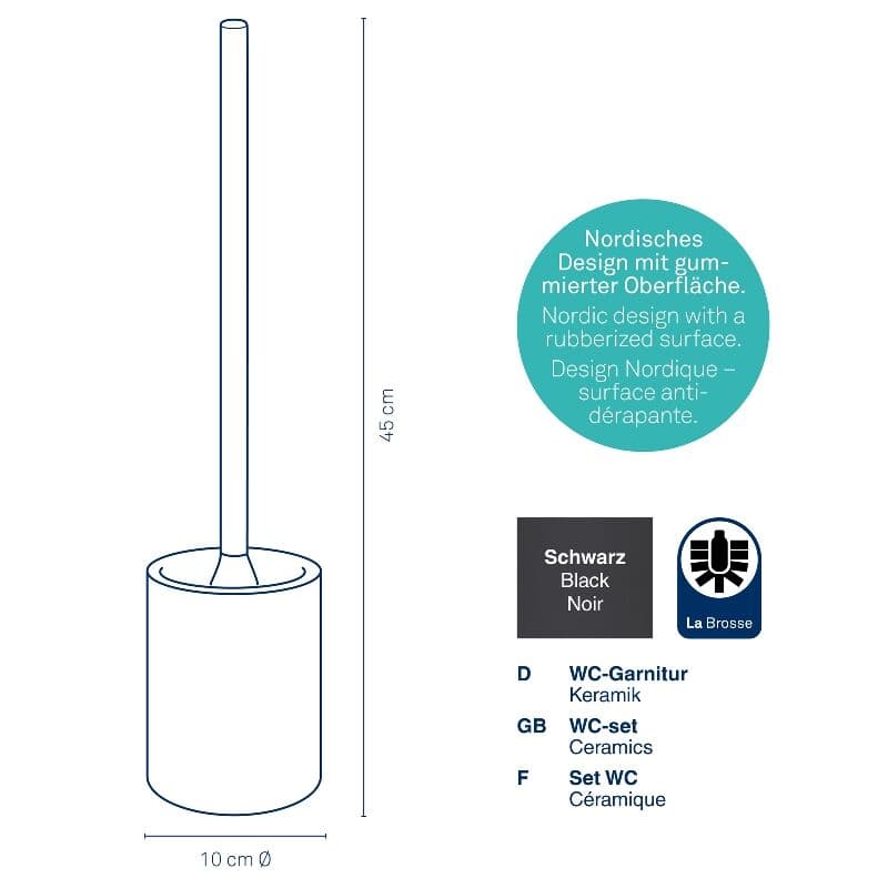 KELA Четка за тоалетна “Sana“ – черна