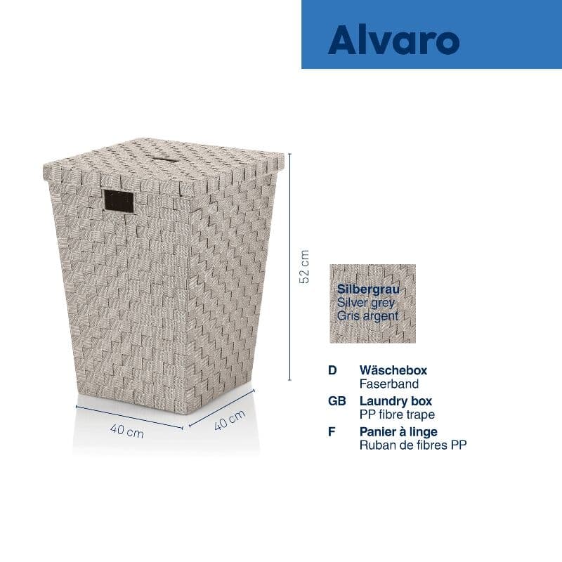 KELA Кош за пране “Alvaro“ – сребристо сив