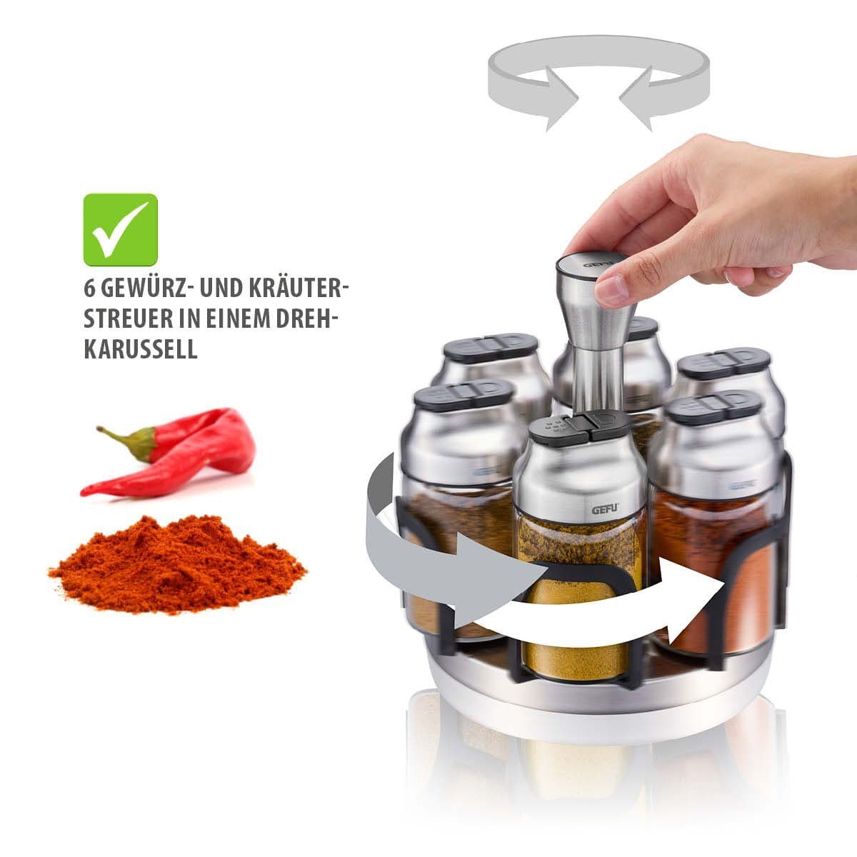 GEFU Комплект за подправки със стойка “KIPPO“ – 7 части