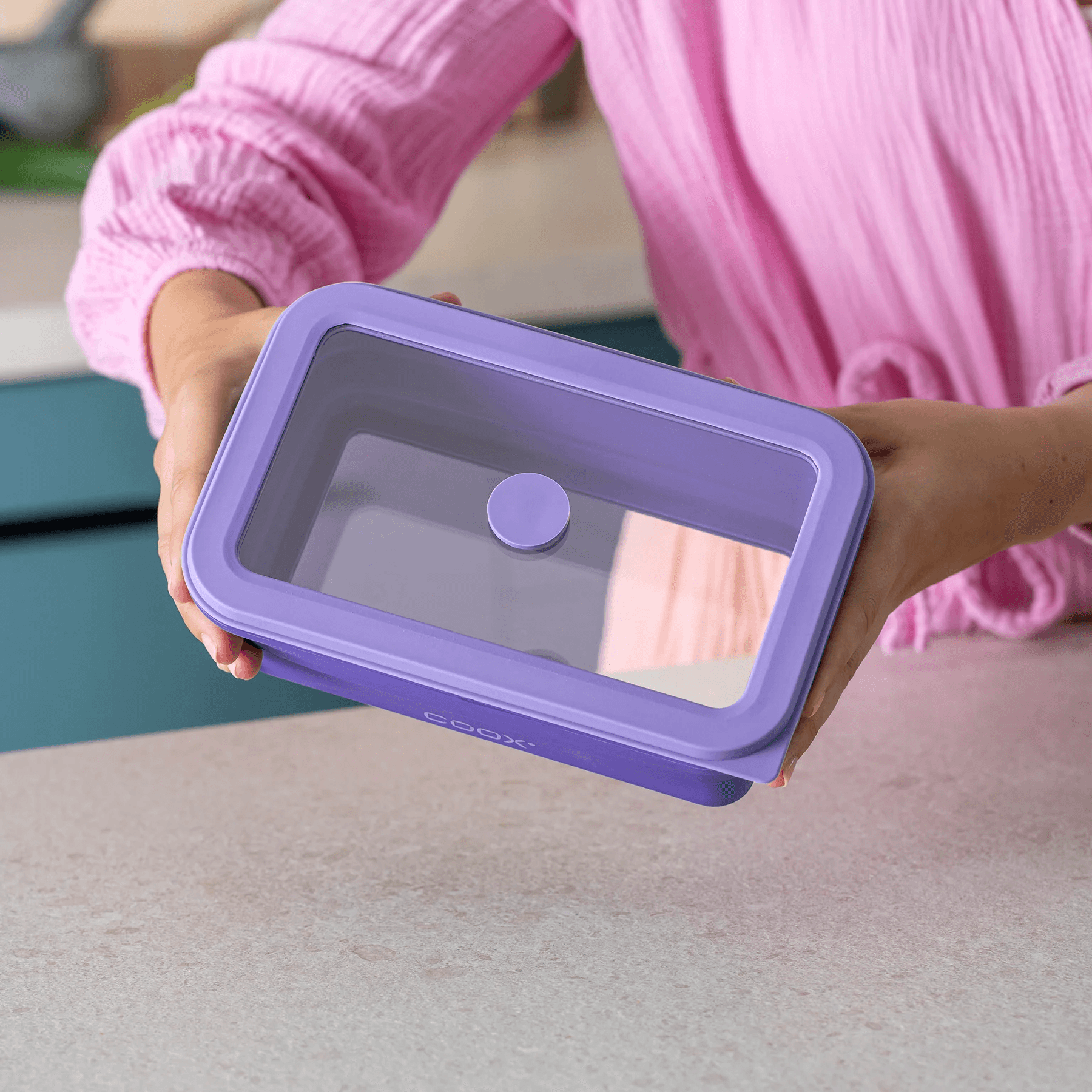 COOX Сгъваема херметическа кутия за храна – 1 л. – лилава