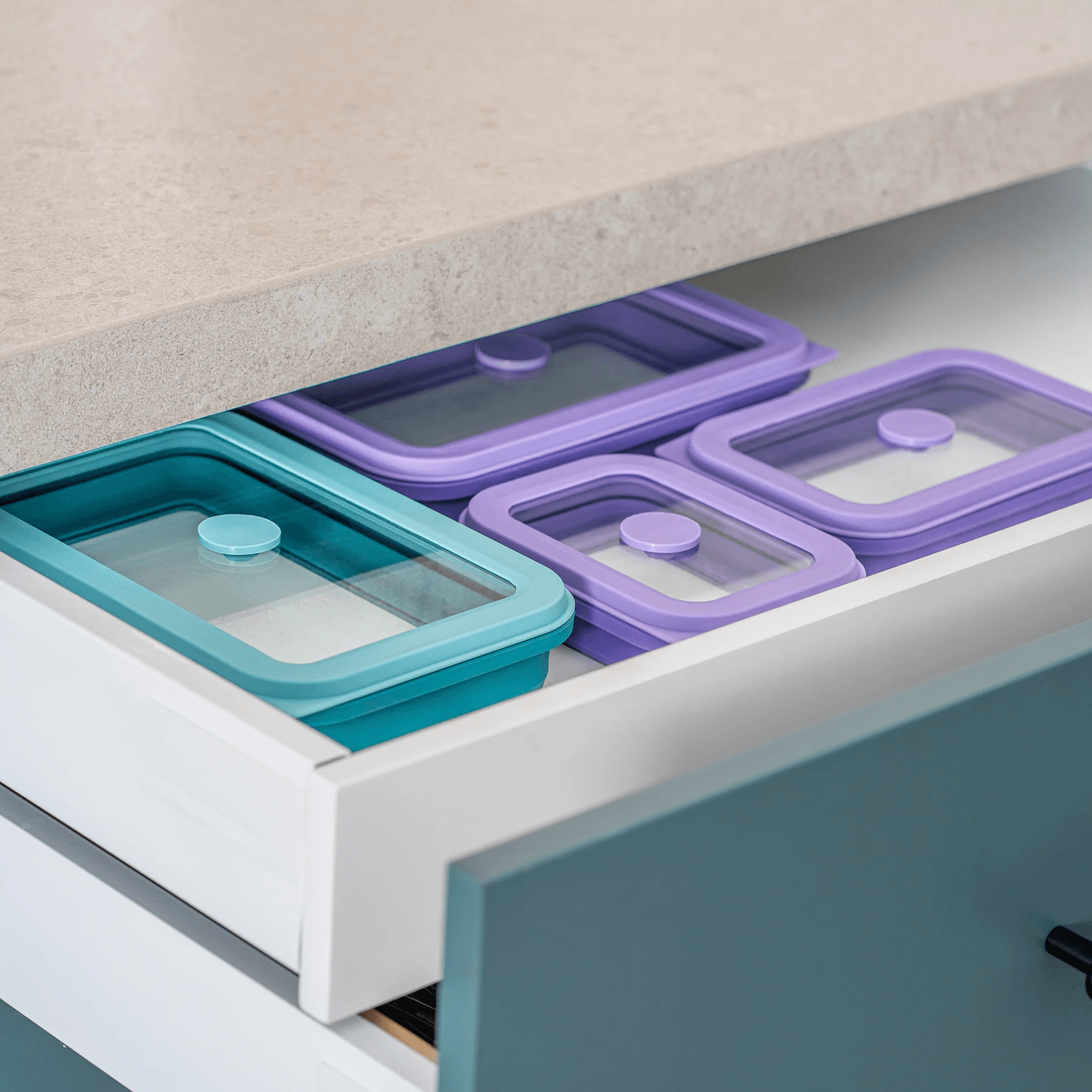 COOX Сгъваема херметическа кутия за храна – 1 л. – лилава