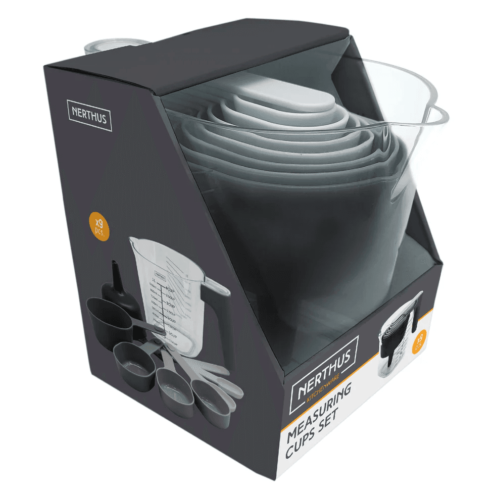 Nerthus Сет мерителни чашки и лъжички с мерителна кана 1 л.