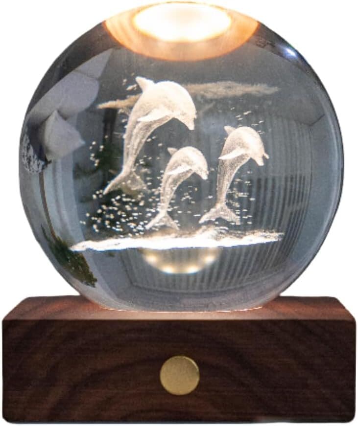 GINGKO 3D Смарт лампа “Amber Crystal“ - Делфини